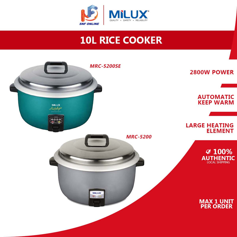 Milux 10L Electric Rice Cooker Periuk Nasi Elektrik MRC-5100 MRC5100 / MRC-5200 MRC-5200SE (PEACOCK)