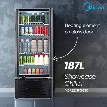 Midea Showcase Chiller 186L MDRZ263FGG30 MDRZ262FGG30