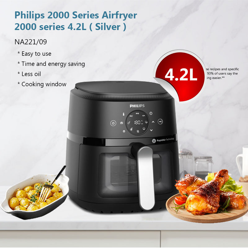 Philips 4.2L Digital Air Fryer 2000 Series NA221/09