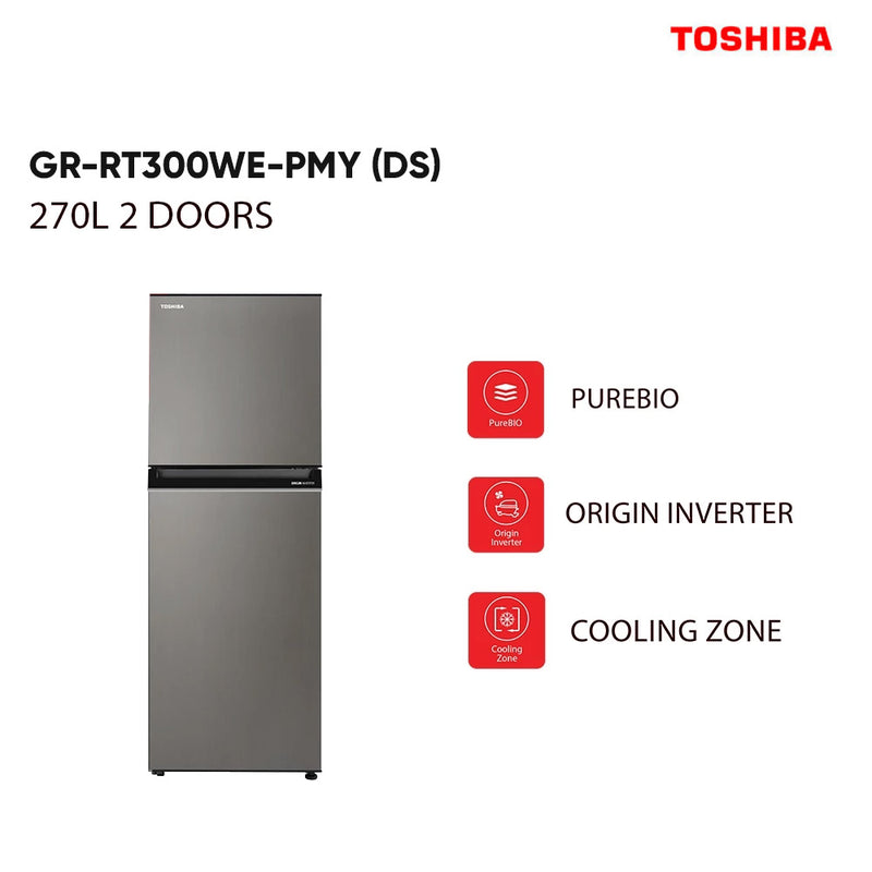 Toshiba 270L Refrigerator Inverter GR-RT300WE-PMY(DS)