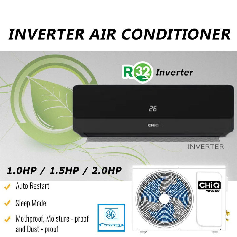 CHiQ Smart Elegant Inverter Air Conditioner CSDC-09DDE-BK (1.0HP) CSDC-12DDE-BK (1.5HP) CSDC-18DDE-BK (2.0HP) (Black WiFi)