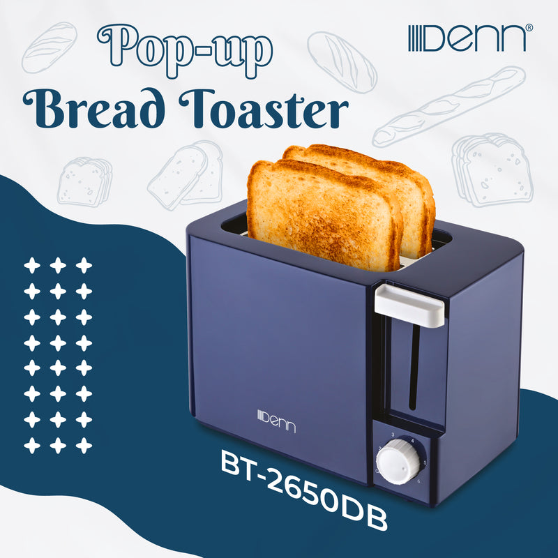 DENN Bread Toaster 2-Slice Pop Up BT-2650DB