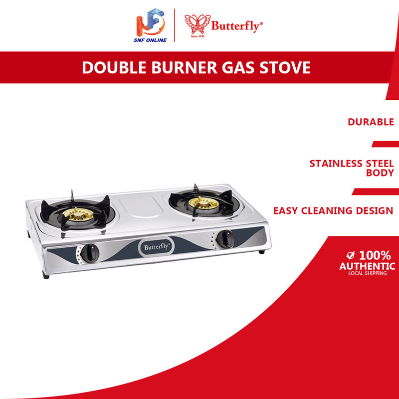 Butterfly Stainless Steel Double Gas Stove BGC-628