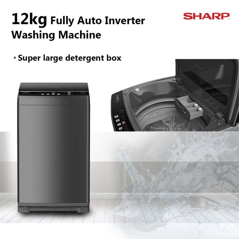 Sharp 12kg Fully Auto Washing Machine Inverter mesin basuh automatik ESW12SM