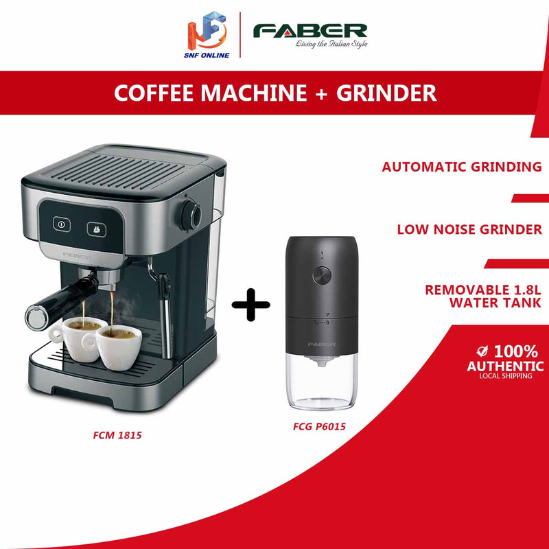 Faber Coffee Machine Retro FCM1815 + Faber Coffee Grinder Retro FCG P6015