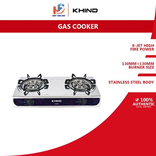 Khind Stainless Steel Double Gas Cooker GC8008