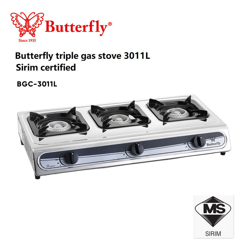 Butterfly Triple Burner Gas Stove BGC-3011L