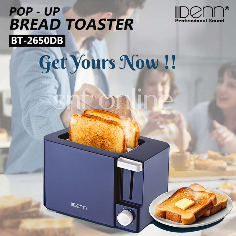 DENN Bread Toaster 2-Slice Pop Up BT-2650DB