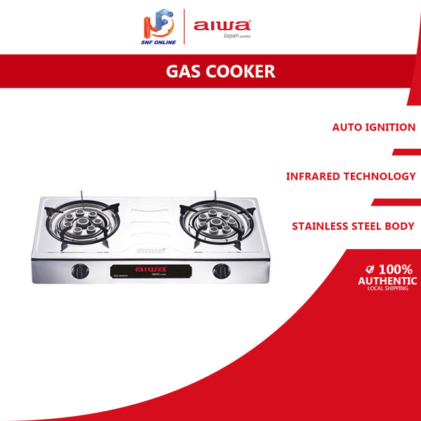 Aiwa S/S 8 Jets Double Burners Gas Stove AGS-8080SS