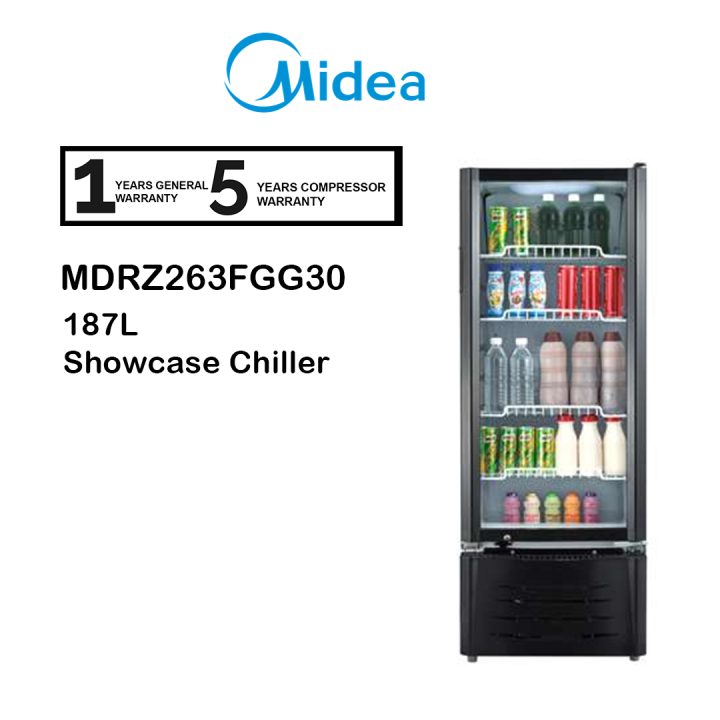 Midea Showcase Chiller 186L MDRZ263FGG30 MDRZ262FGG30