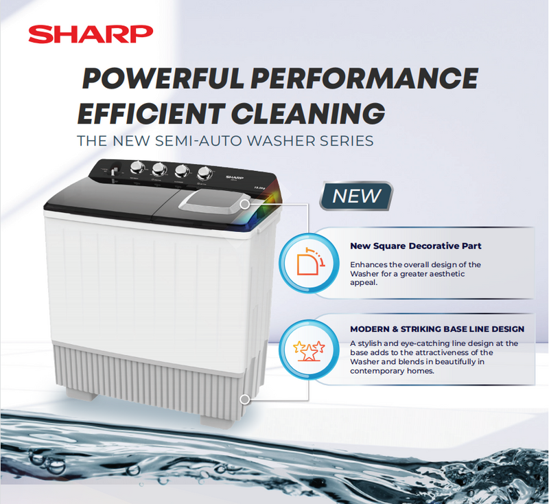 Sharp Semi Auto Washing Machine Washer ( 11kg ) ESTP1116