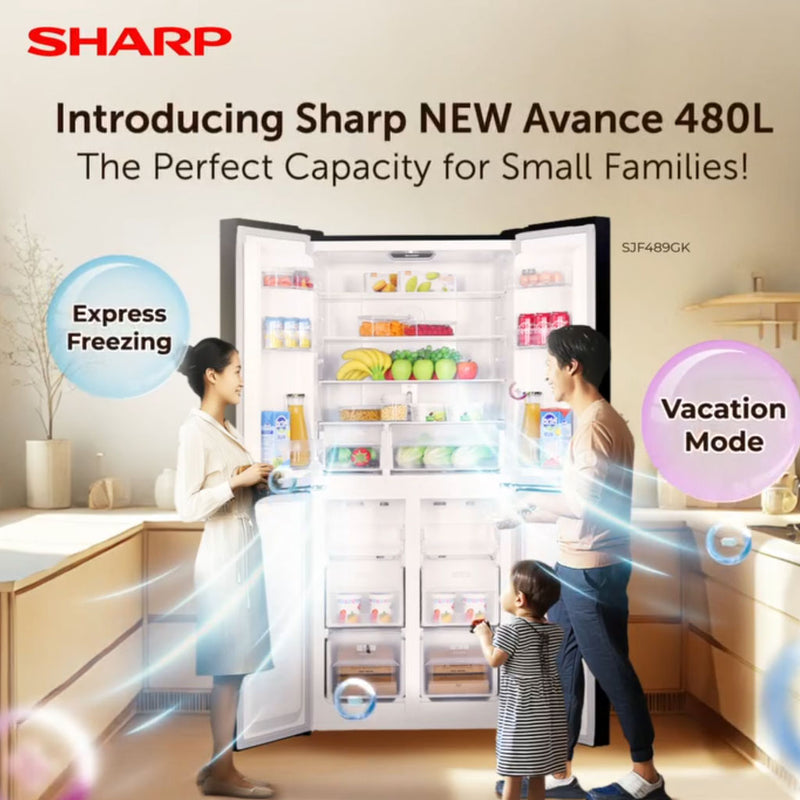 Sharp 4 Doors Avance J-Tech Inverter Technology Refrigerator SJF489GK