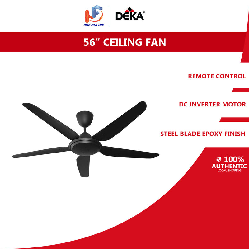 Deka 5 Blade Ceiling Fan DC Inverter with Remote Control 56” SCX56 (MB)