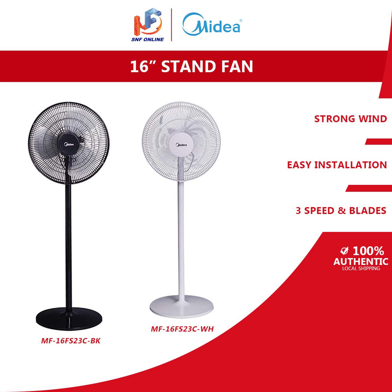 Midea Stand Fan (16") 3 Speeds MF-16FS23C-BK MF-16FS23C-WT