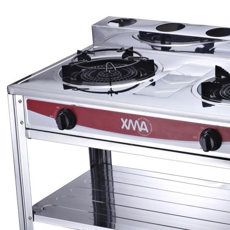 XMA High Quality Stainless Steel Double Standing Gas Stove XSC-1515SS