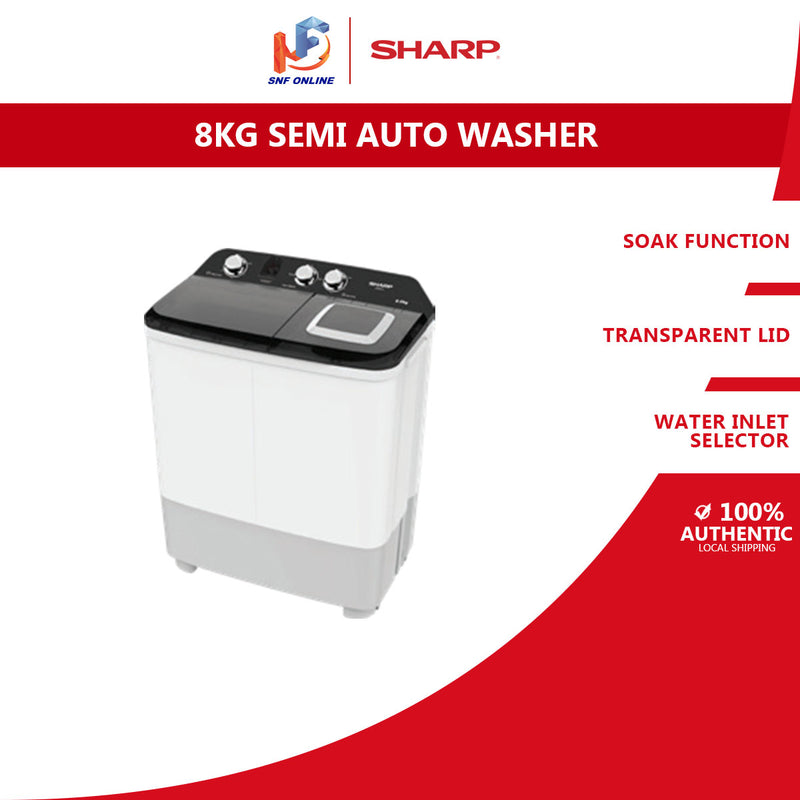 Sharp Semi Auto Washing Machine Washer ( 8kg ) ESTP8016