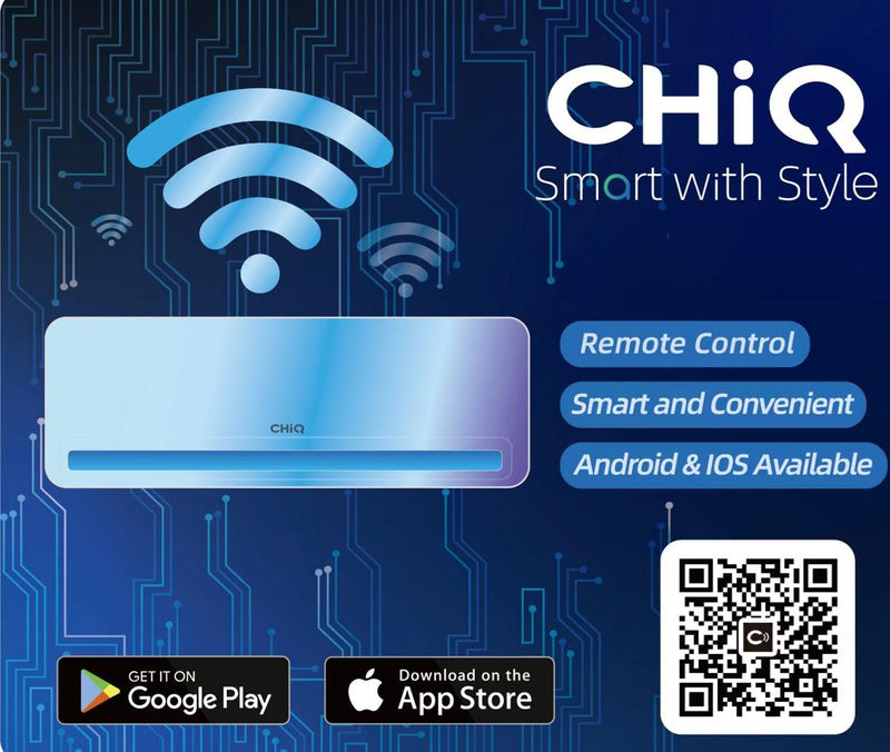 CHiQ Smart Elegant Inverter Air Conditioner CSDC-09DDE-BK (1.0HP) CSDC-12DDE-BK (1.5HP) CSDC-18DDE-BK (2.0HP) (Black WiFi)