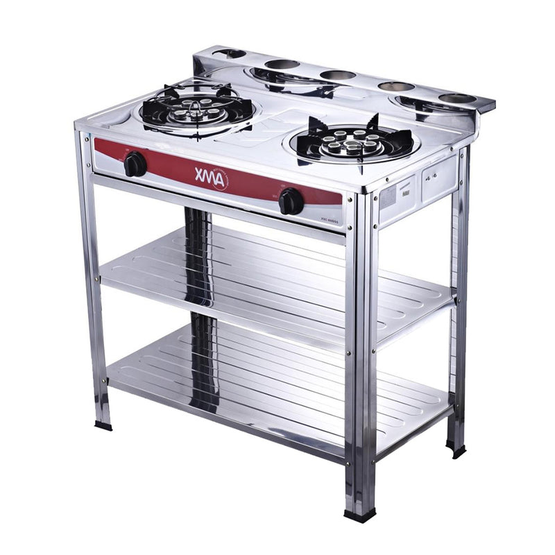 XMA High Quality Stainless Steel Double Standing Gas Stove XSC-8080SS