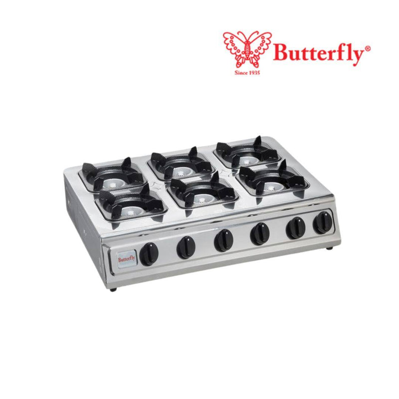 Butterfly 6 Burner Industrial Gas Cooker B-6B