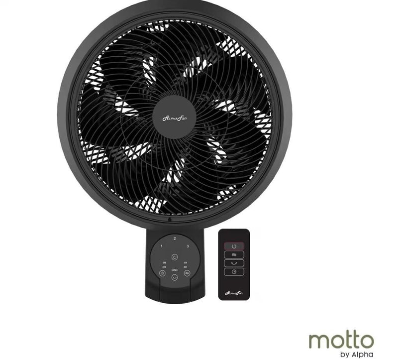 Alpha Motto Wall Fan 12" WF60/12 (White / Black)