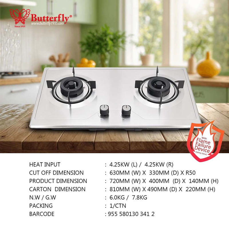 Butterfly Stainless Steel Built In Hob BS-20