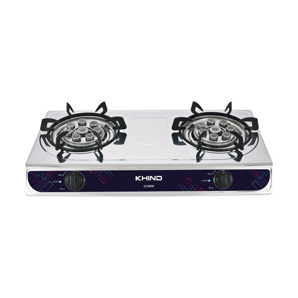 Khind Stainless Steel Double Gas Cooker GC8008