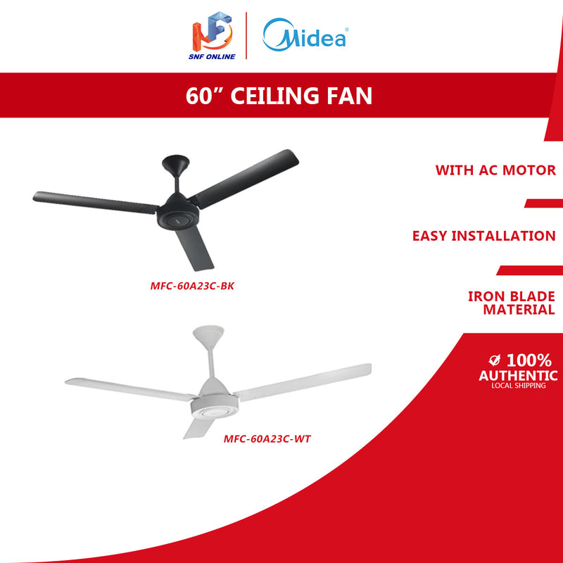 Midea Ceiling Fan 60” 5 Speed MFC-60A23 (Black / White)