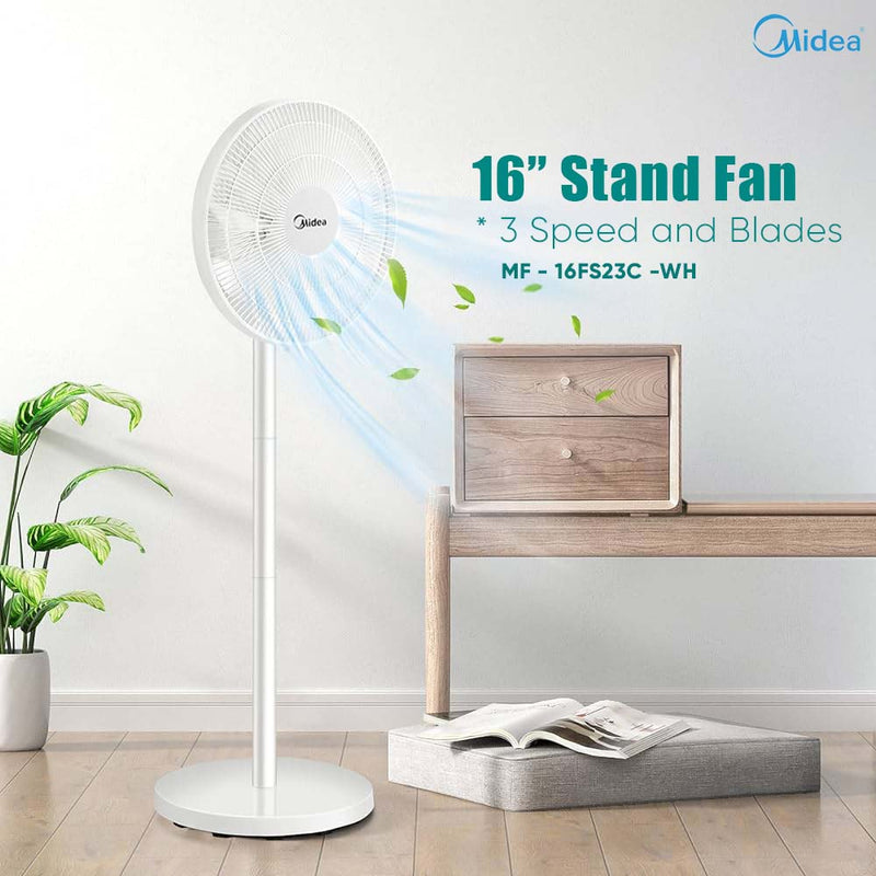 Midea Stand Fan (16") 3 Speeds MF-16FS23C-BK MF-16FS23C-WT