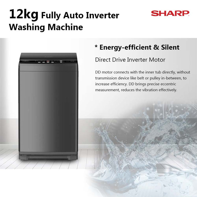 Sharp 12kg Fully Auto Washing Machine Inverter mesin basuh automatik ESW12SM