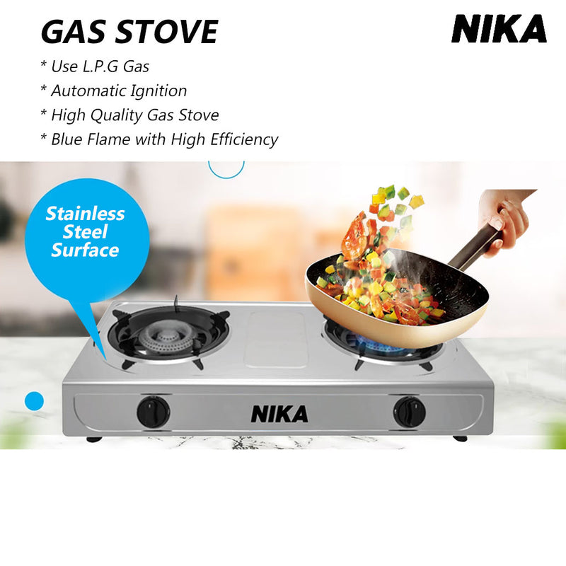 NIKA Double Burner Gas Stove 7102 - ELH0496