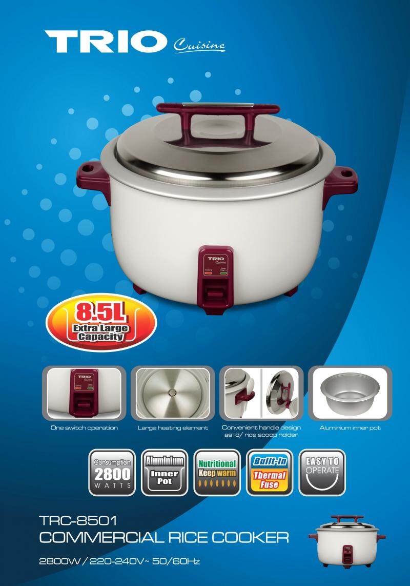 Trio Commercial rice cooker 8.5L TRC-8501