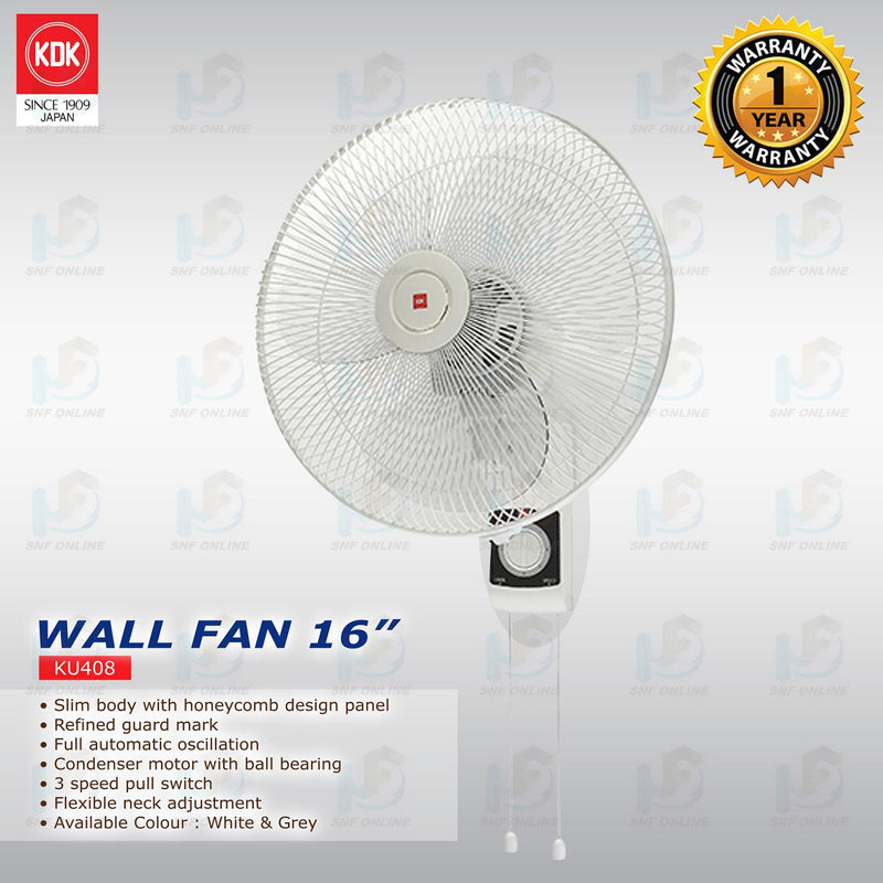 KDK 16” Wall Fan KU408 (Random Colour)