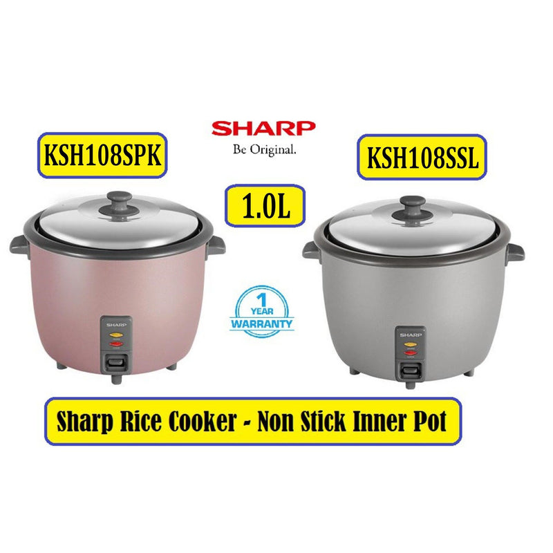 Sharp Rice Cooker 1.0L KS-H108S-PK KSH108SPK KS-H108S-SL KSH108SSL