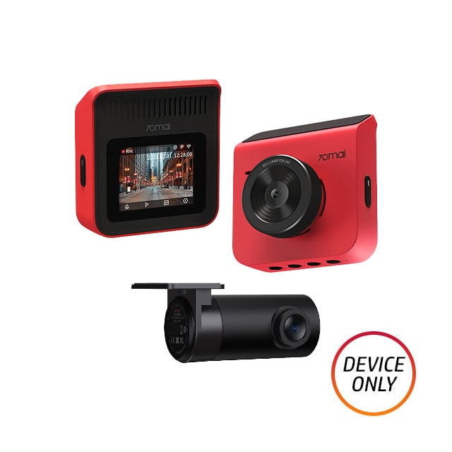 70 Mai Dash Cam A400 (Red) 70M-A400-RD + 70mai 1080P RC09 Rearview Cam 70M-RC09