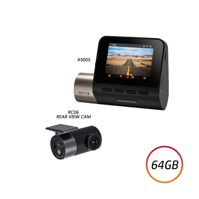 70mai Dashcam PRO PLUS+ A500S Car Recorder 1944P car camera rear cam wifi app control GPS Built in ADAS A500 SET-70MA500 + 64GB