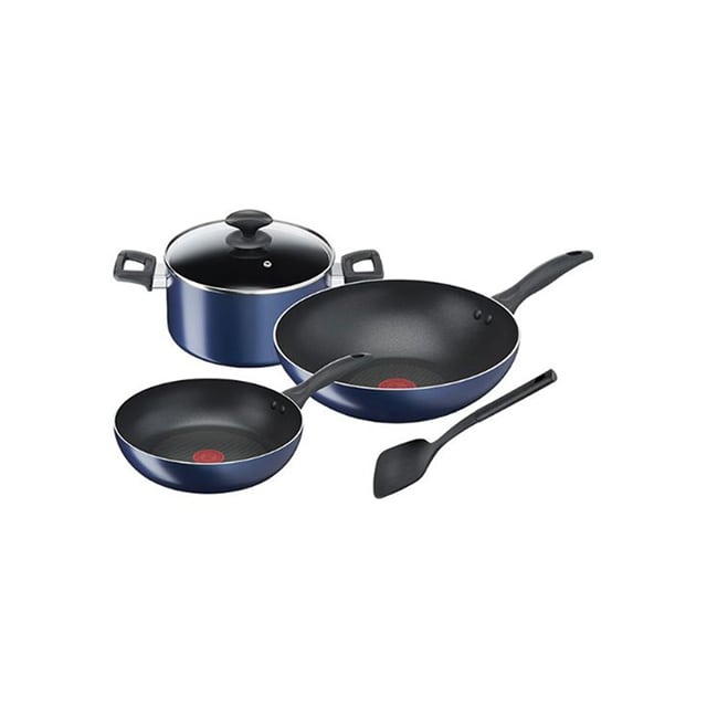 Tefal Cookware 5pcs Set Frypan 20cm + Wokpan 28cm + Stewpot 22cm Non-Stick B266S5