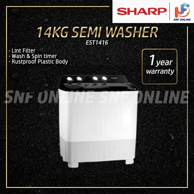 Sharp semi Auto 14Kg Washing Machine Washer EST1416