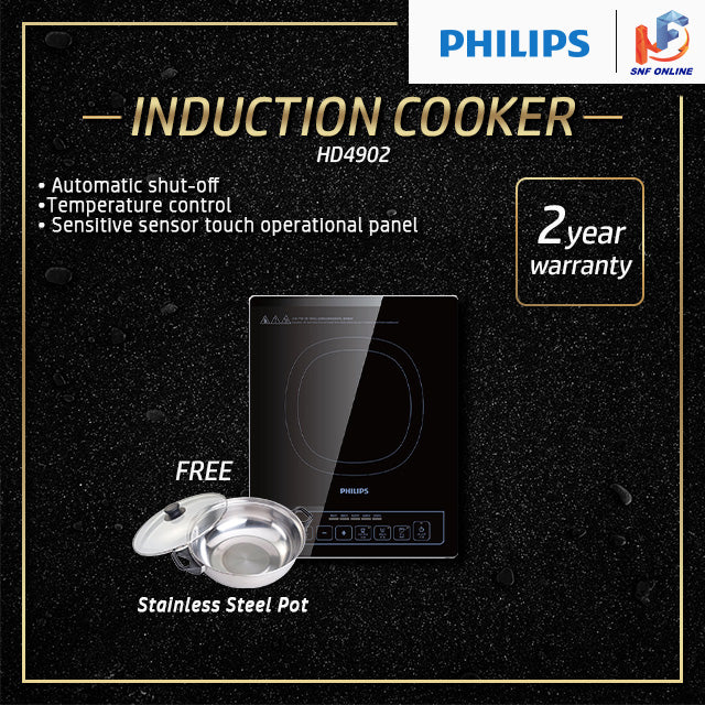 Philips Induction Cooker 2000W HD4902 + FOC Stainless Steel Pot Dapur Elektrik