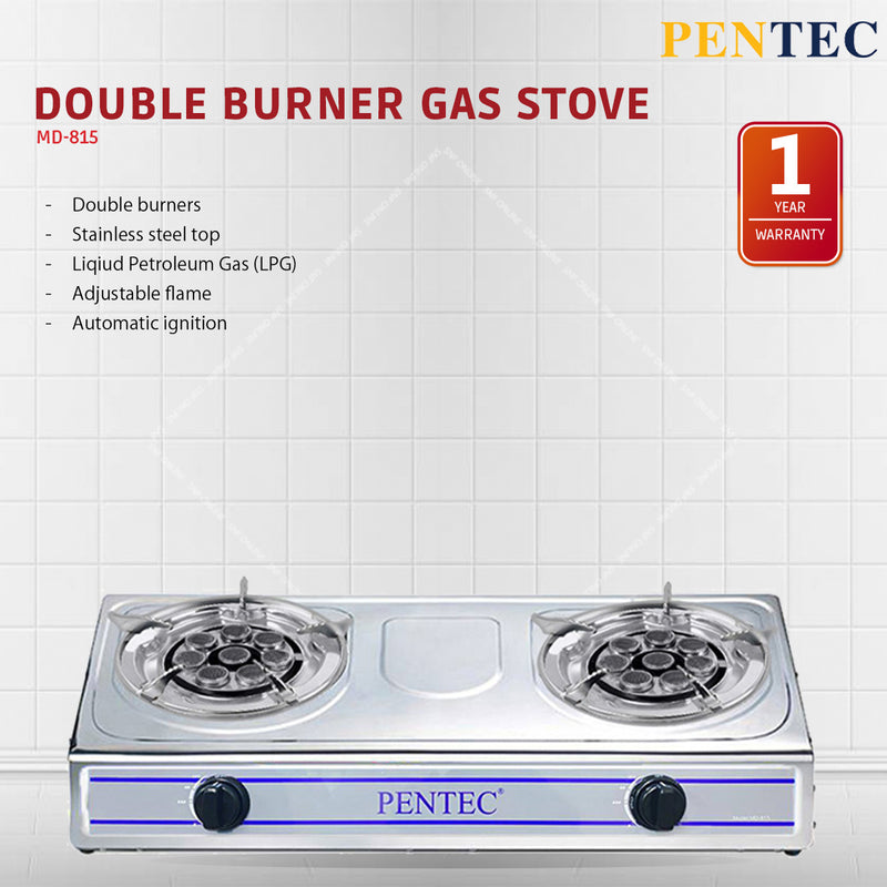 Pentec Double Burner Epoxy Gas Stove MD-815