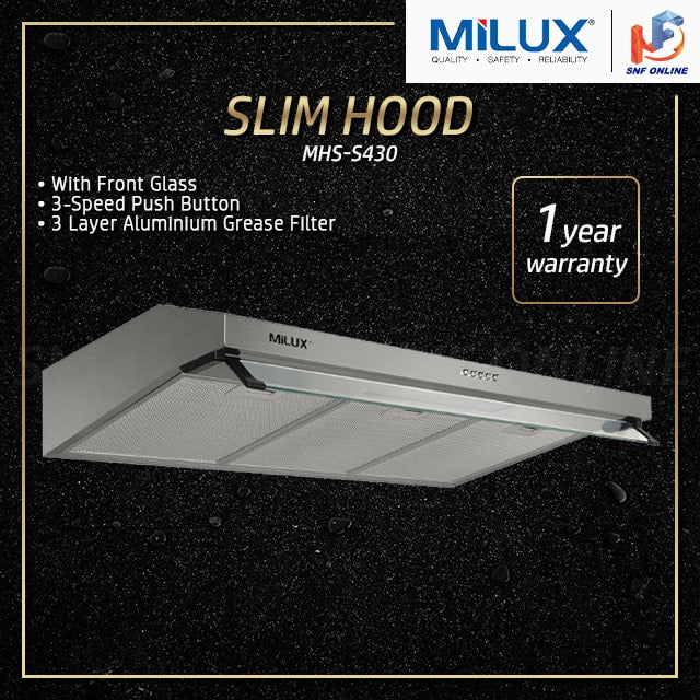 Milux Stainless Steel Slim Hood MHS-S430