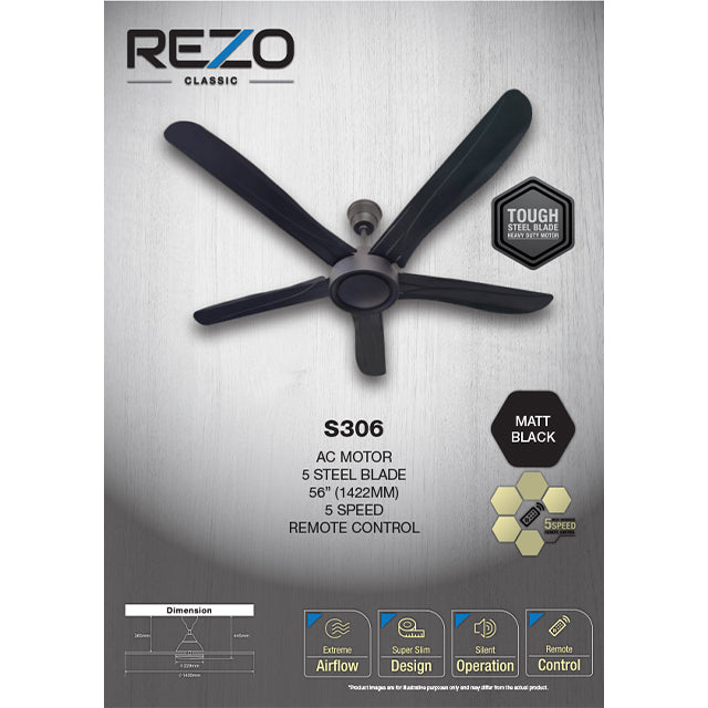 Rezo 56’’ Classic Ceiling Fan S306