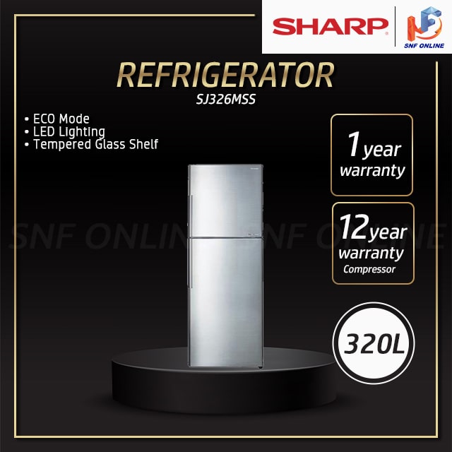 Sharp 320L Fridge Refrigerator J-TECH INVERTER SJ-326MSS SJ326MSS