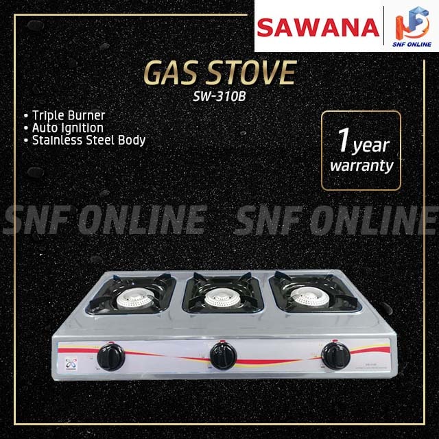 Sawana Stainless Steel 3 Burner Gas Stove SW-310B