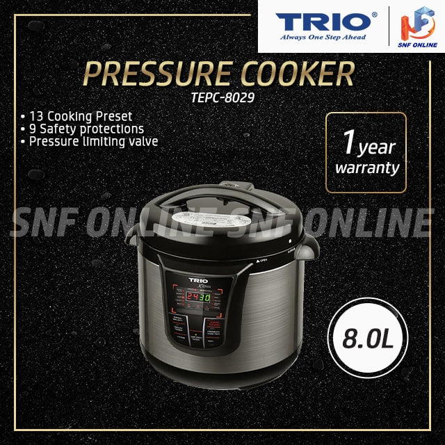 Trio 8L Electric Pressure Cooker TEPC-8029