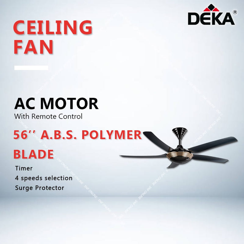 Deka 5 blade ceiling fan Remote Control 56” kipas siling DFVR5GM VR5 GOLD