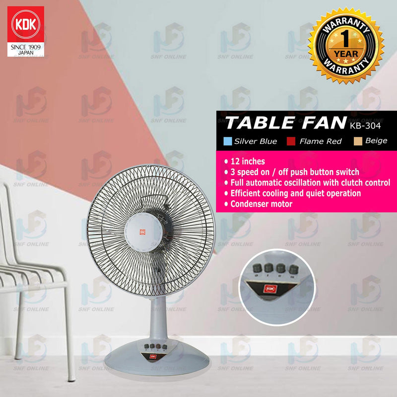 KDK 12” Table Fan KB304 (Random Colour)