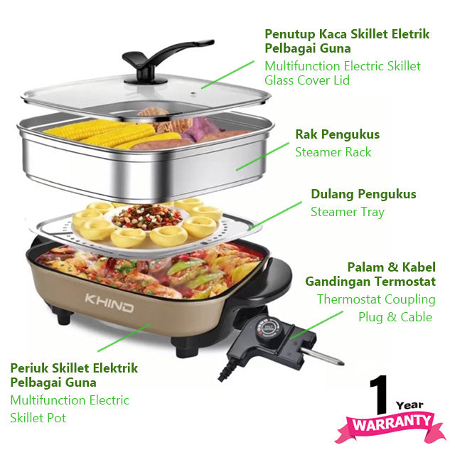 Khind Multifunction Multi Cooker Electric Skillet HP5000