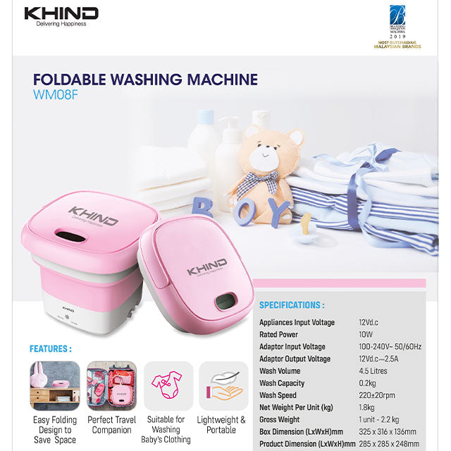 Khind Foldable Washing Machine WM08F