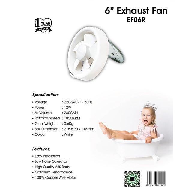 Khind Exhaust Fan EF06R (6”)