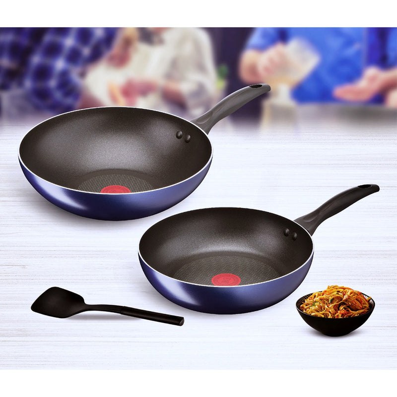 Tefal Cookware 5pcs Set Frypan 20cm + Wokpan 28cm + Stewpot 22cm Non-Stick B266S5